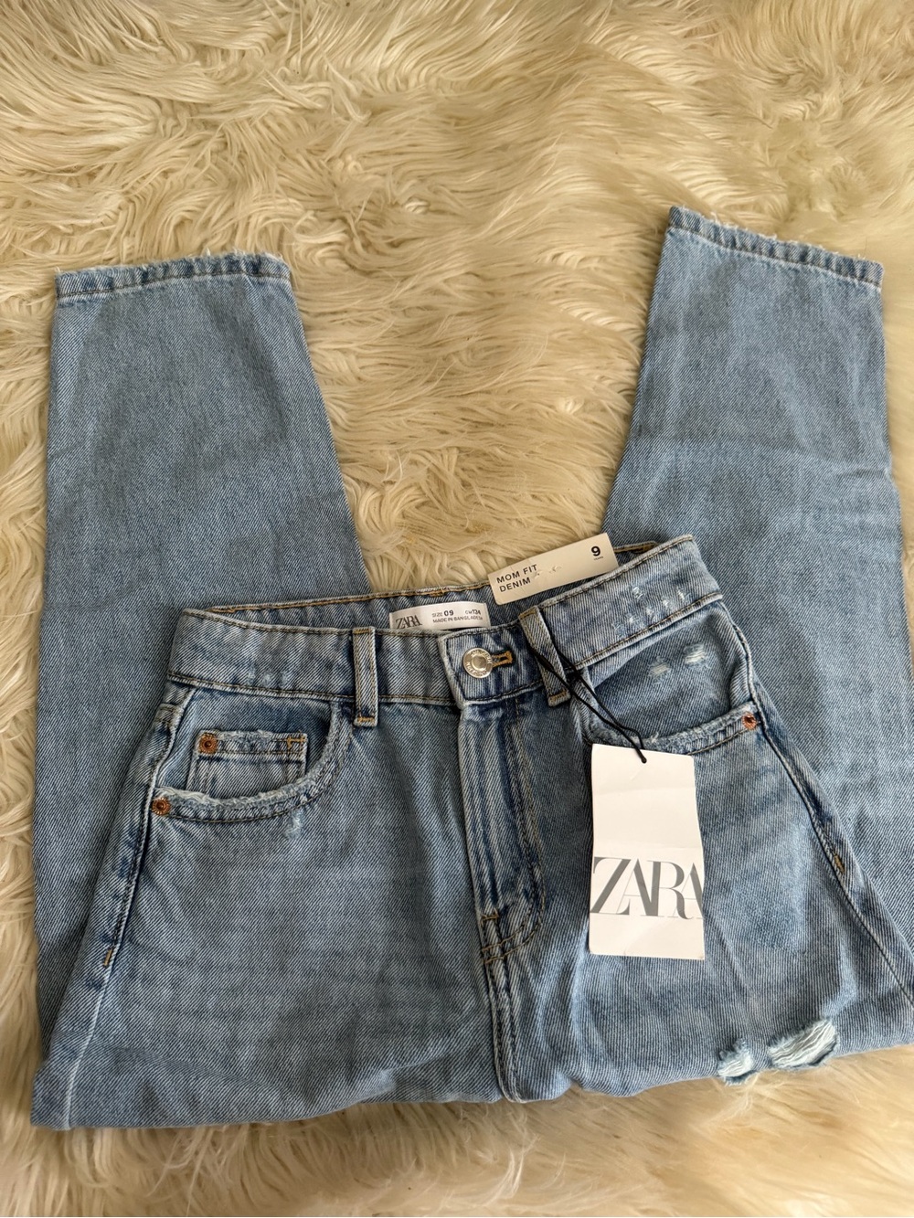 ZARA Girls Light Blue Mom Fit Denim Jeans